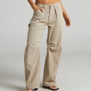 Lioness Miami Vice Cargo Pants Tan Streetwear Chic Casual Size Small Women's